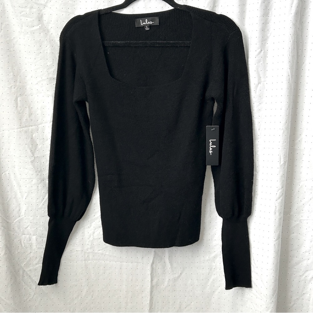 NWT Lulu’s Square-neck Knit Sweater